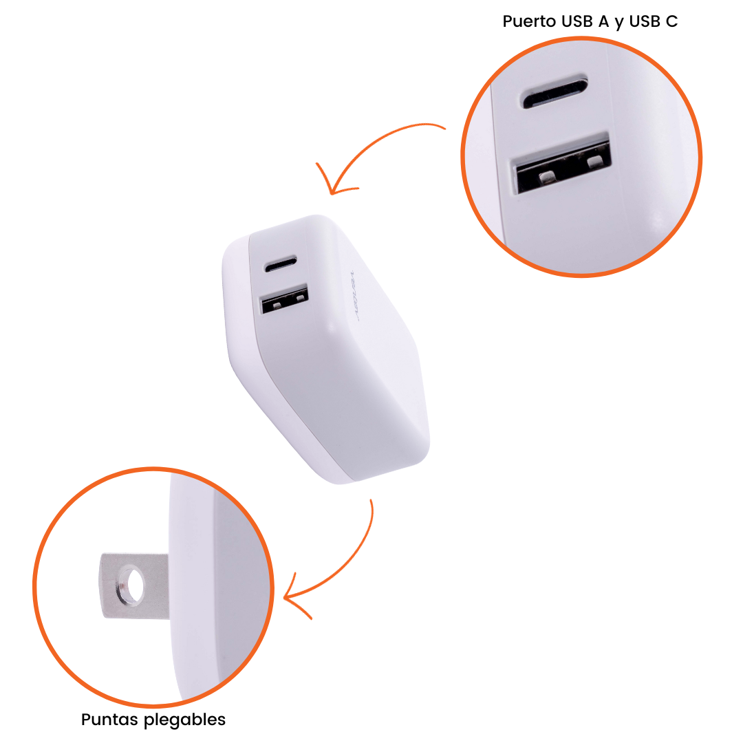 Ventev - Cargador de pared dual de 27W