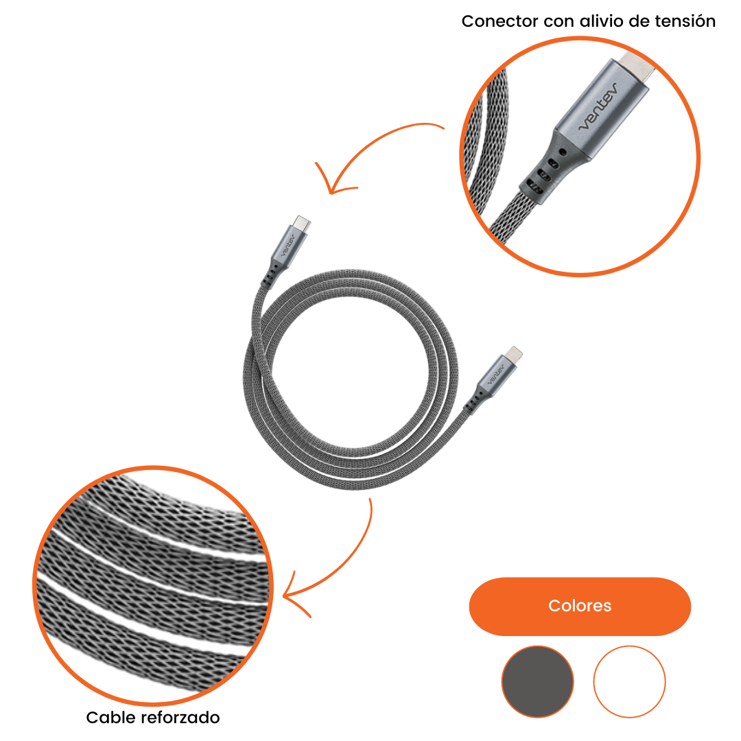 Ventev - Cable Alloy USB C a Lightning 1 metro