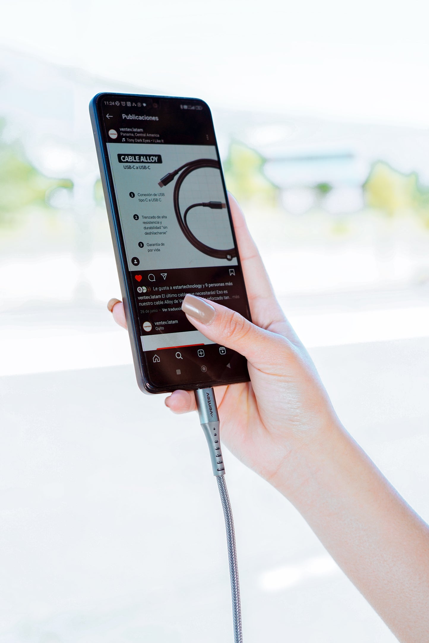 Ventev - Cable Alloy USB-C a USB-C de Alta Velocidad Ultra Duradero de 3 metros