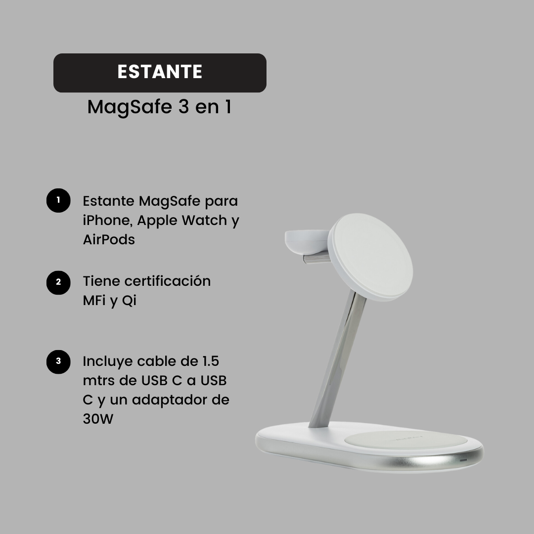 Ventev - Cargador MagSafe 3 en 1