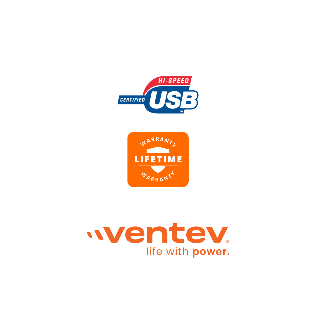 Ventev - Cable Alloy USB-C a USB-C de Alta Velocidad Ultra Duradero de 3 metros