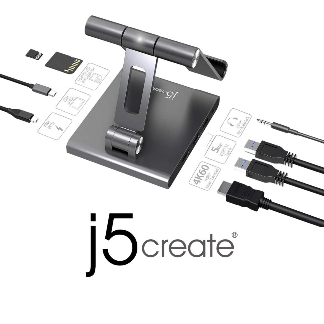 J5 Create - Soporte multiangulo con estación de acoplamiento para iPad Pro®