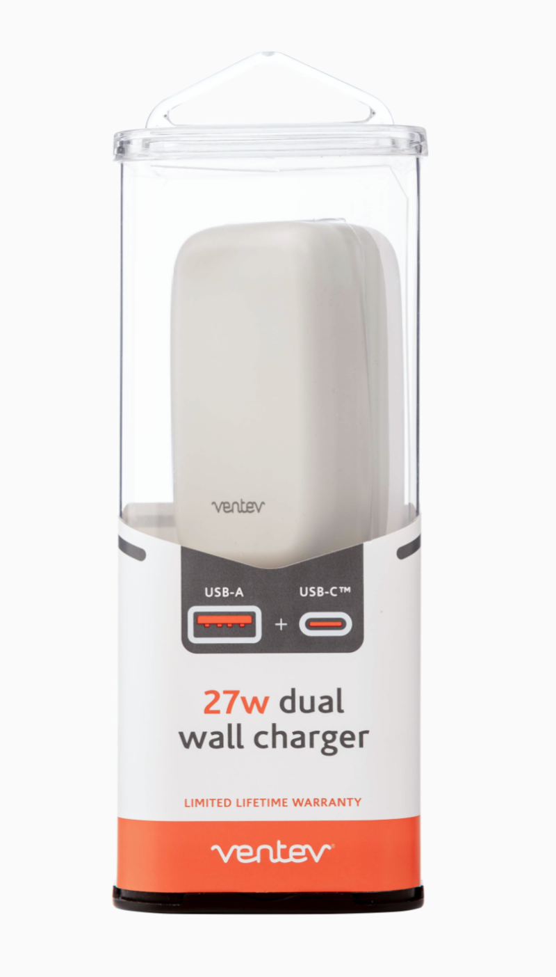 Ventev - Cargador de pared dual de 27W
