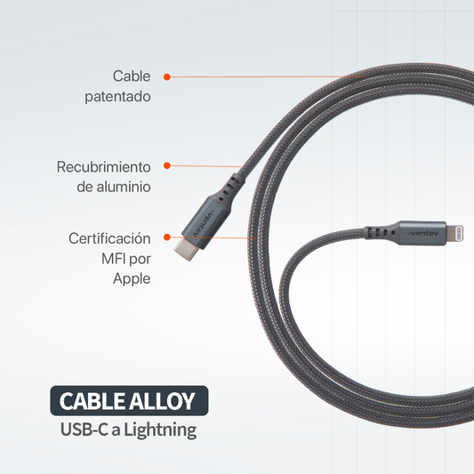 Ventev - Cable Alloy USB C a Lightning 1 metro