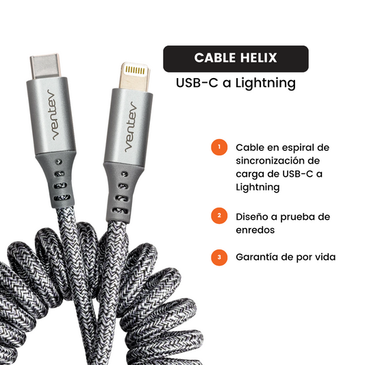 Ventev - Cable Helix USB C a Apple Lightning